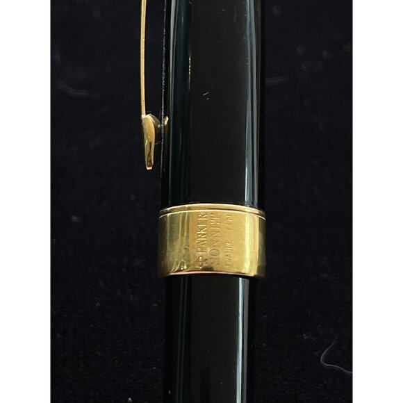 Parker Fountain Pen Nib 18K Gold Sonnet Made In France Black Lacquer & Gold Nib - Picture 2 of 9